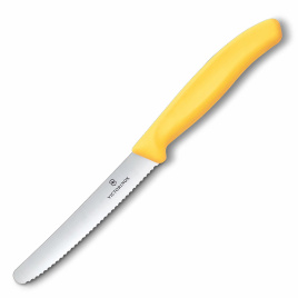 Нож кухонный овощной Victorinox 6.7838.C1, 110 мм,  желтый