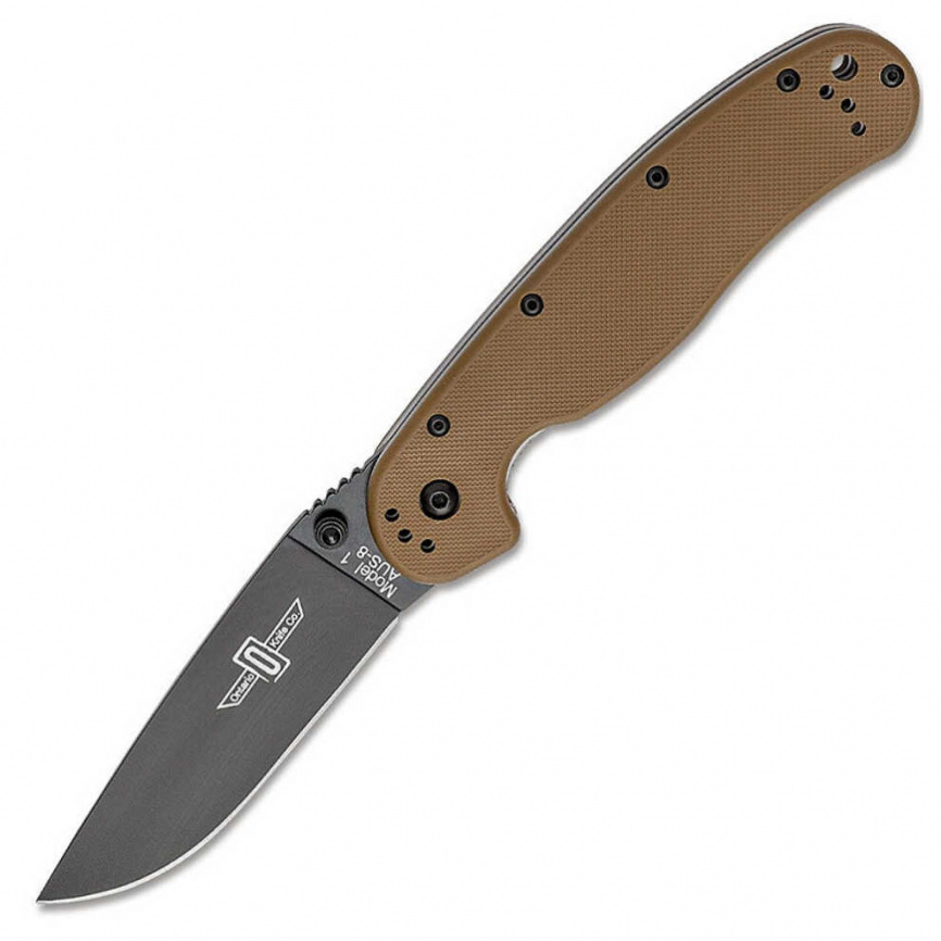 Нож складной Ontario RAT-1 8848CB, 89 мм, коричневый фото 1