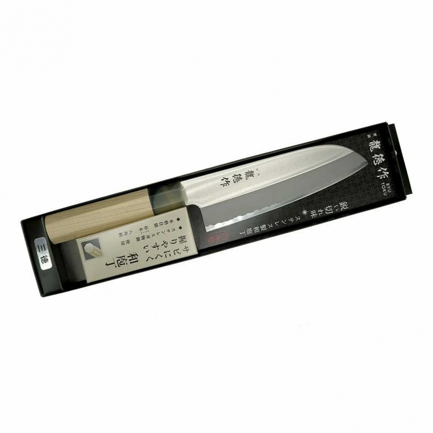 Нож традиционный сантоку Fuji Cutlery Ryutoku FC-579, 165 мм, магнолия фото 3