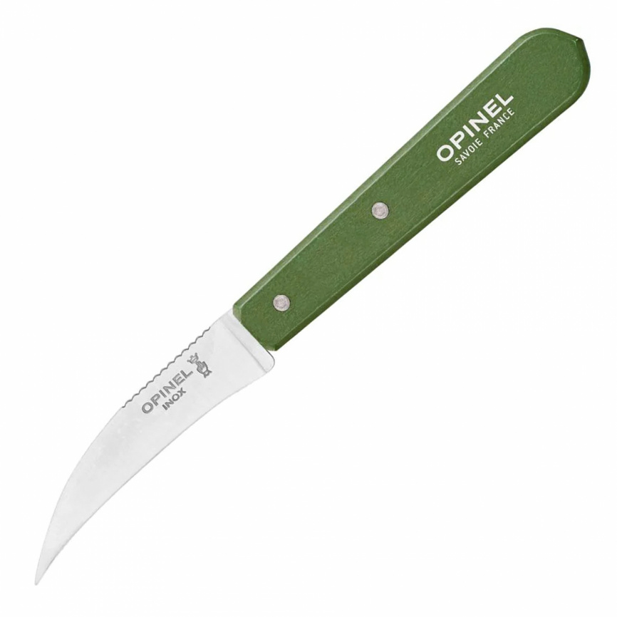 Нож кухонный овощной Opinel 114 Tradition Inox 003130, 70 мм, зеленый фото 1