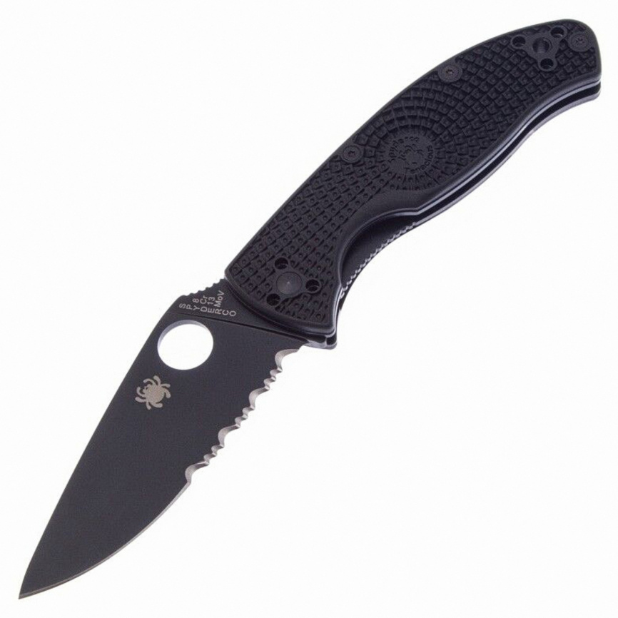 Нож складной Spyderco Tenacious Lightweight 122PSBBK, 86 мм, черный фото 1