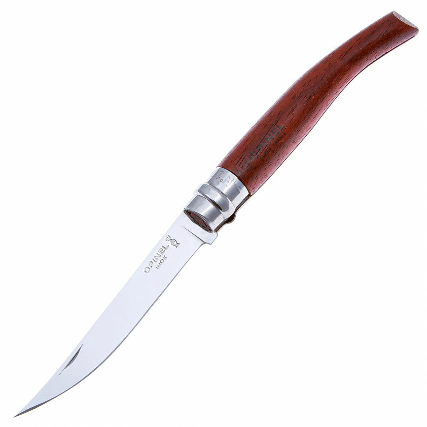 Нож складной филейный Opinel 10 Folding Slim Inox 002555, 100 мм, падук фото 1