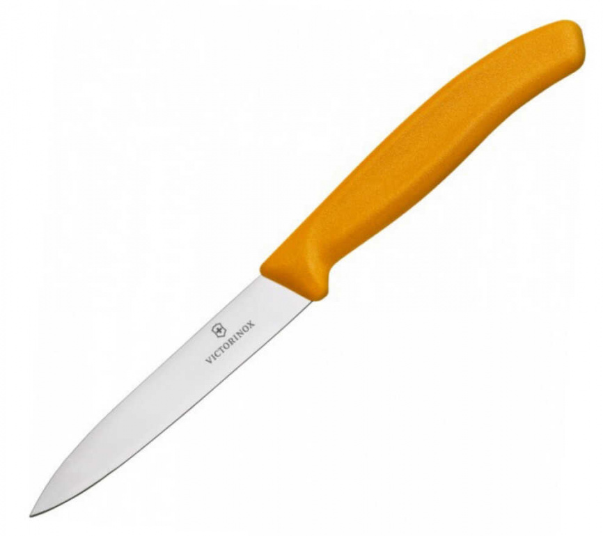 Нож кухонный овощной Victorinox 6.7706.L119, 100 мм,  оранжевый фото 1