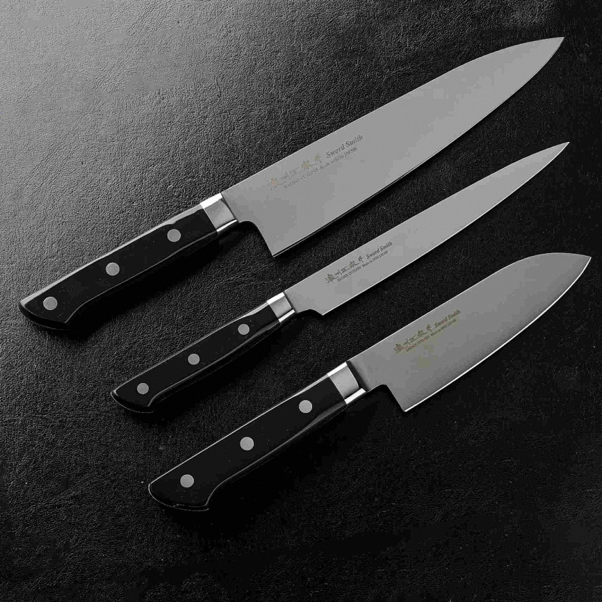 Нож кухонный филейный Satake Stainless Bolster 802-741, 170 мм,  черный фото 3