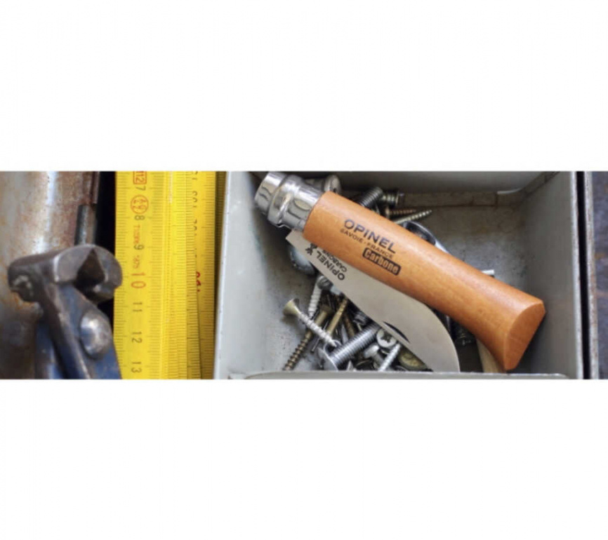 Нож складной Opinel 9 Tradition Carbone 113090, 90 мм, бук фото 5