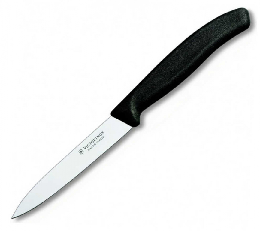 Нож кухонный овощной Victorinox 6.7703, 80 мм,  черный фото 1